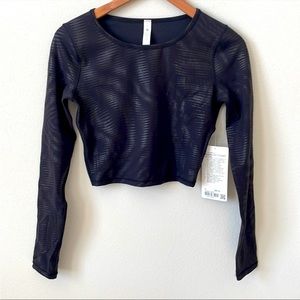 NWT Lululemon Wunder Train Cropped Long Sleeve Shirt *Foil Size 4